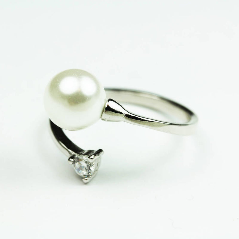 Ring Blank 1pc adjustable 925 Sterling Silver w/Cubic Zirconia Jewellery findings Ring Setting,for half drilled Beads