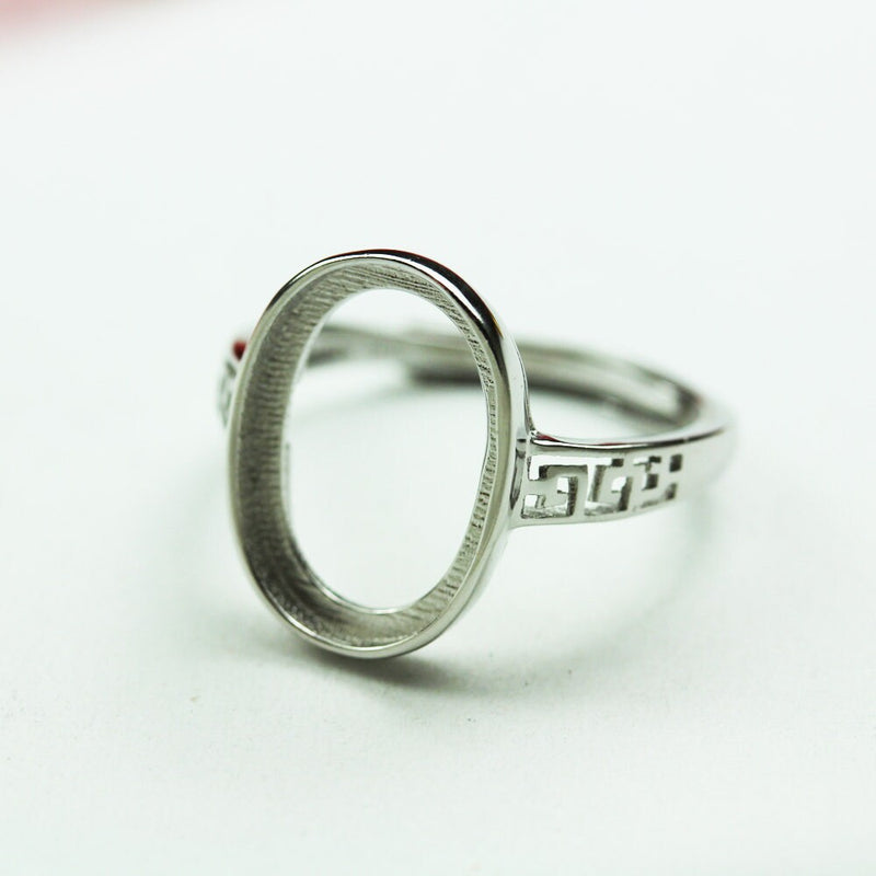 1pc adjustable  10*14mm 925 Sterling Silver Jewellery findings,Ring Mounting, Ring Setting,For 10*14mm Beads