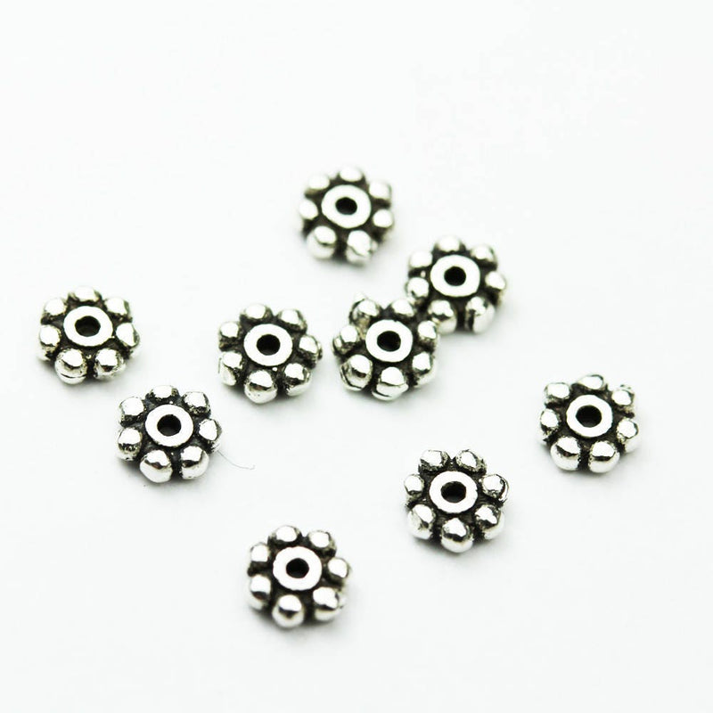 4mm Silver Beads 4mm beads Spacer Beads 10pcs 4mm Jewellery Findings Spacers,925 antique sterling silver, 1.5mm thick, hole 0.8mm