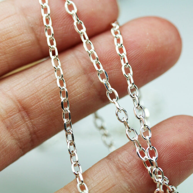 Sterling Chain Jewelry Making Chain 1 foot/10 feet 2x3.2mm Oval 925 Sterling Silver Jewellery  Chain