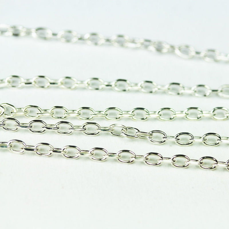 Sterling Chain Jewelry Making Chain 1 foot/10 feet 2x3.2mm Oval 925 Sterling Silver Jewellery  Chain