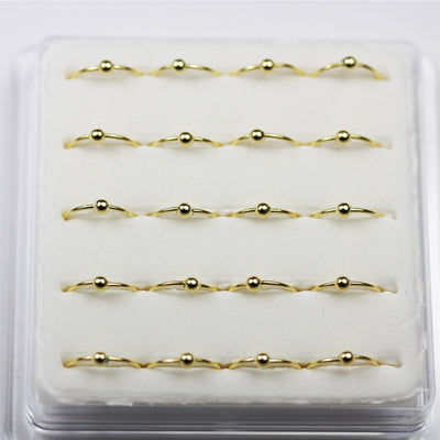 35%off 20pcs 22gauge 10mm 18K Gold Vermeil/925 Sterling silver , Nose Stud Ring/Earring Hoop, Open Style Insert to Inside