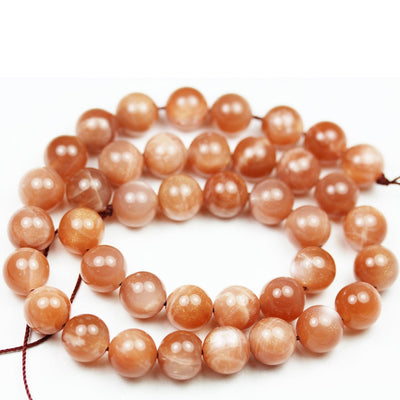 Orange Moonstone,10mm Gemstone Strand, 16 inch , 1mm hole,  40 beads