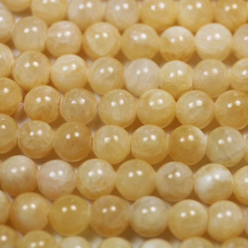 Yellow Jade, 8mm  Round Gemstone Strand, 15.5 inch , about 50 beads , 1mm hole