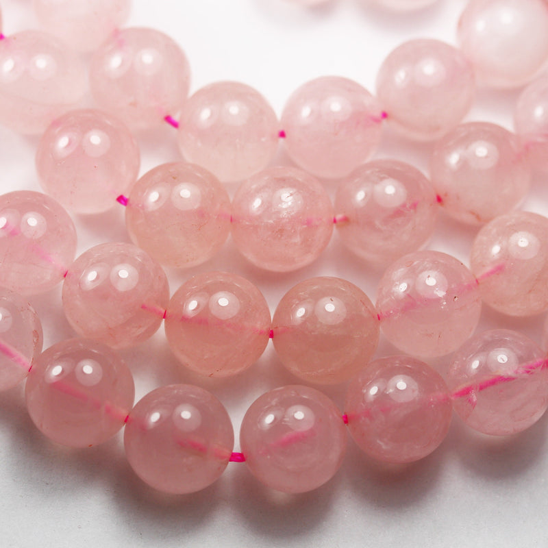 Natural Rose Quartz, 14mm Round Shape Gemstone Beads, 16 inch , 1mm hole, about 29 beads