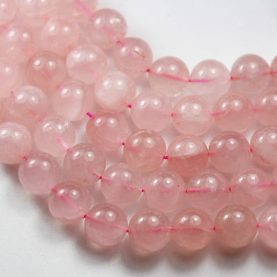 Natural Rose Quartz, 14mm Round Shape Gemstone Beads, 16 inch , 1mm hole, about 29 beads