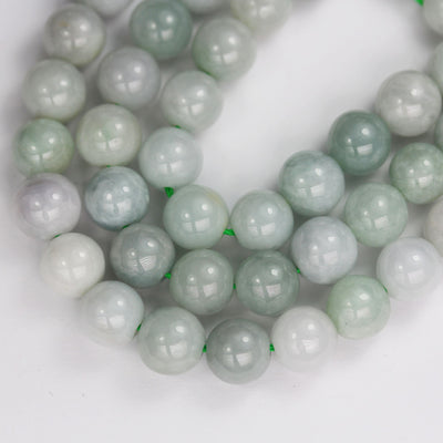 Natural Burmese Burma Jade , 8mm Round Gemstone, One full strand Green Beads Strand,1mm hole, 16"