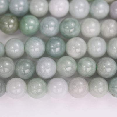 Natural Burmese Burma Jade , 8mm Round Gemstone, One full strand Green Beads Strand,1mm hole, 16"