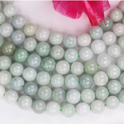 Natural Burmese Burma Jade , 8mm Round Gemstone, One full strand Green Beads Strand,1mm hole, 16"