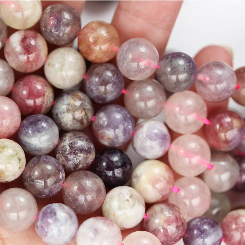 Natural Pink Tourmaline, 10mm Pink Round Gemstone Strand, 15.5 inch , about 40 beads , 1mm hole