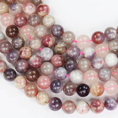 Natural Pink Tourmaline, 10mm Pink Round Gemstone Strand, 15.5 inch , about 40 beads , 1mm hole