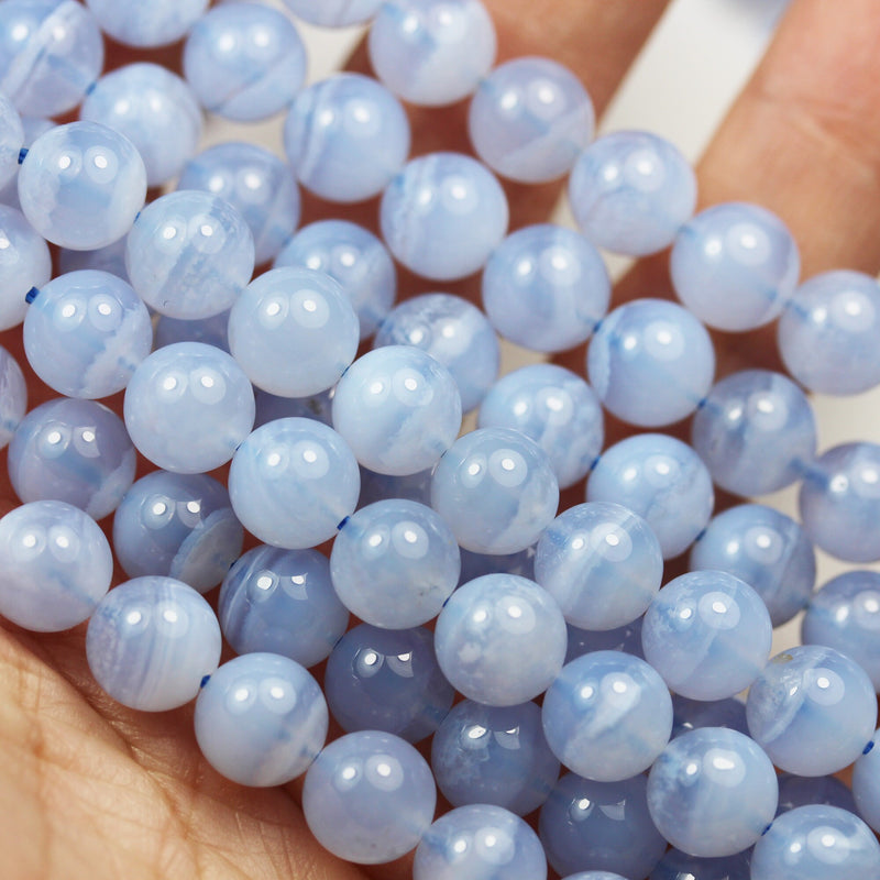 Blue lace agate, 8mm Round Agate Gemstone Strand ,One full strand , hole 1mm, about 50beads