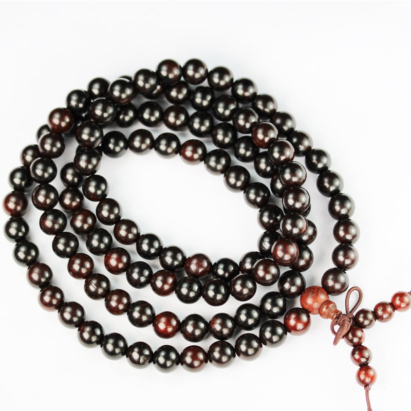 108pcs Natural RoseWood Mala Prayer Beads Necklace/Bracelet Strand, One full strand,6mm Round