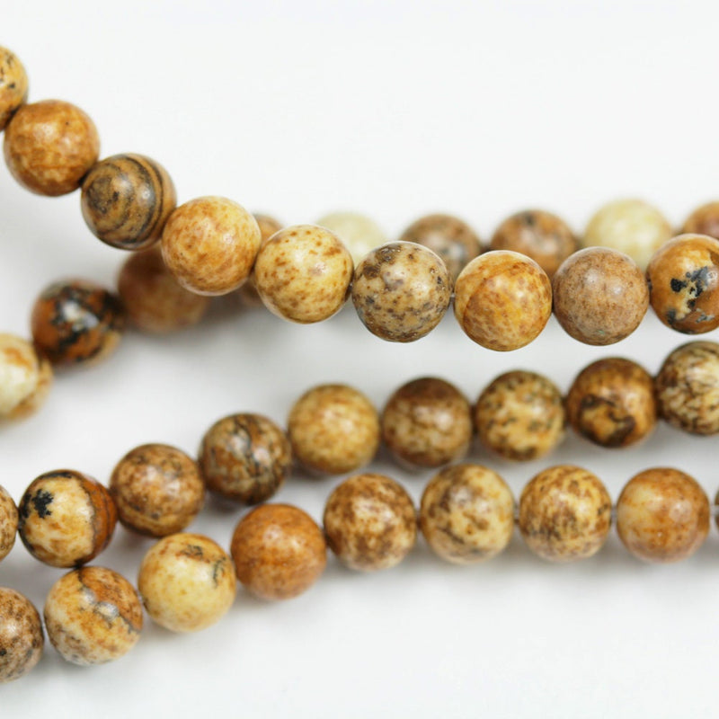 Picture Jasper, 4mm One full strand Gemstone Beads, Round Shape beads,15.5inch, about90 beads