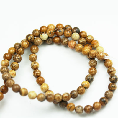 Picture Jasper, 4mm One full strand Gemstone Beads, Round Shape beads,15.5inch, about90 beads