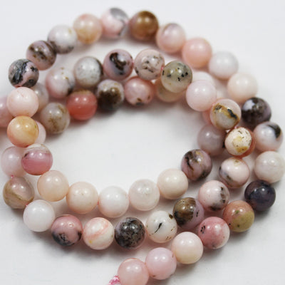 Pink Opal , 6mm Round Gemstone Beads ,One Full strand, 16"