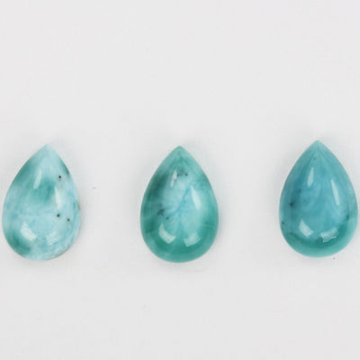 2pcs 100% Natural Dominican Larimar Cabochon Gemstone Beads Teardrop  Loose Gemstones Pendant Beads ( no hole) , 8*12mm each piece