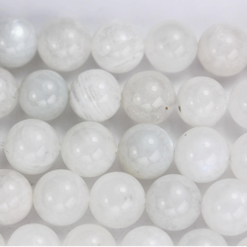 10mm Natural Moonstone with Blue Flash, Gemstone Strand,15.5inch, hole 1mm , about 40 beads