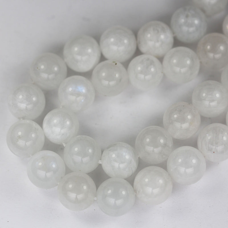 10mm Natural Moonstone with Blue Flash, Gemstone Strand,15.5inch, hole 1mm , about 40 beads