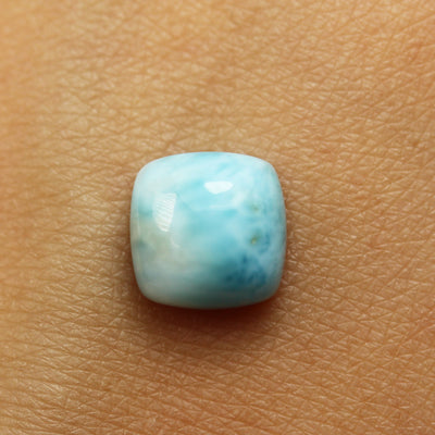 2pcs 100% Natural Dominican Larimar Cabochon Gemstone Beads Square  Loose Gemstones Beads ( no hole) , 8mm