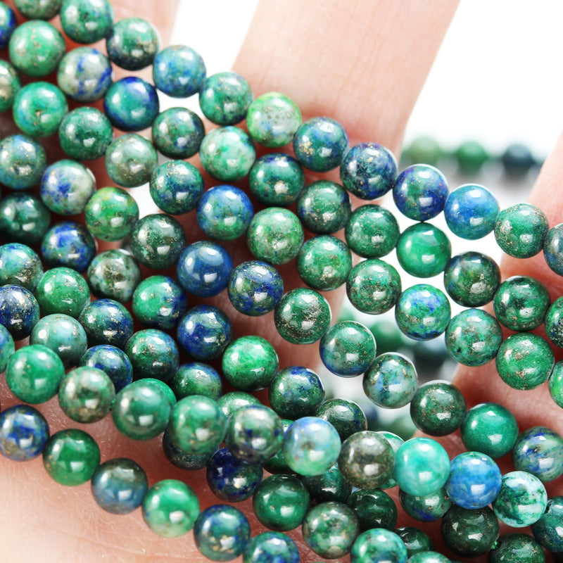 Azurite, 4mm Round Gemstone Beads Strand,One full strand , hole 0.6mm, 16 inch