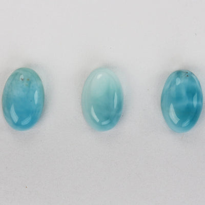 2pcs 100% Natural Dominican Larimar Cabochon Gemstone Beads Oval Loose Gemstones Beads ( no hole) , 7*9mm each piece