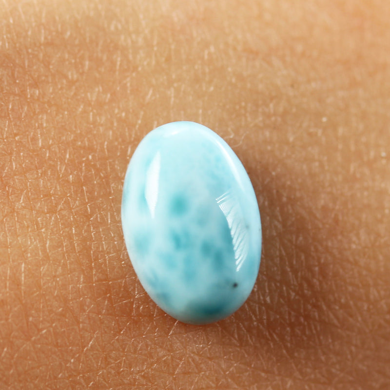 2pcs 100% Natural Dominican Larimar Cabochon Gemstone Beads Oval Loose Gemstones Beads ( no hole) , 7*9mm each piece