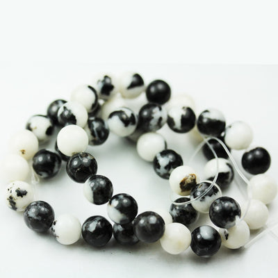 Zebra Jasper, 8mm Round Black and White Gemstone Beads,One full strand  15.5inch, about 50 beads