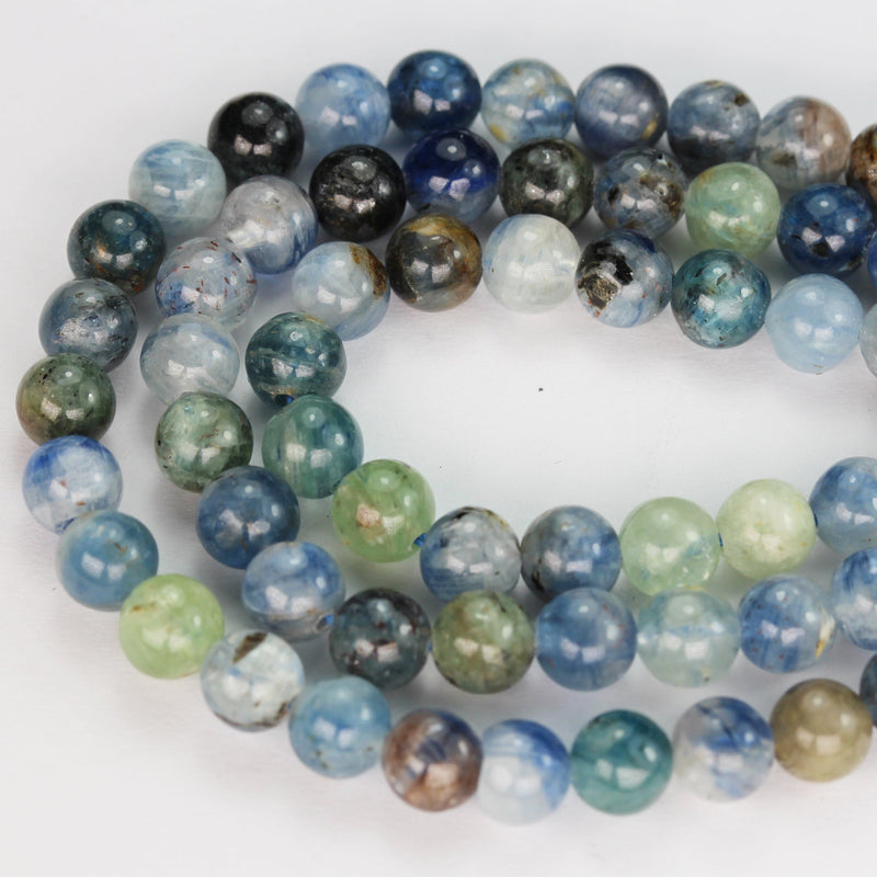 Natural Kyanite, full strand 6mm Blue Round Gemstone Strand, 15.5inch, about 60beads, 1mm hole