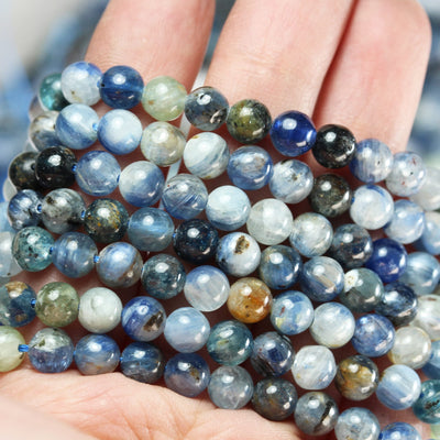 Natural Kyanite, full strand 6mm Blue Round Gemstone Strand, 15.5inch, about 60beads, 1mm hole