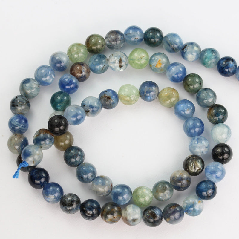 Natural Kyanite, full strand 6mm Blue Round Gemstone Strand, 15.5inch, about 60beads, 1mm hole