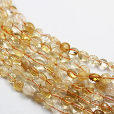 Natural Citrine,6*8mm Natural nugget shape Gemstone Chips, 16 inch , 1mm hole