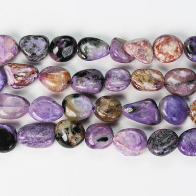 Natural Charoite, 8*10mm Gemstone Beads, Center drilled Nugget Shape, 16 Inch, about 45 beads, 1mm hole