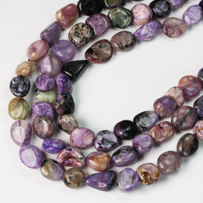 Natural Charoite, 8*10mm Gemstone Beads, Center drilled Nugget Shape, 16 Inch, about 45 beads, 1mm hole