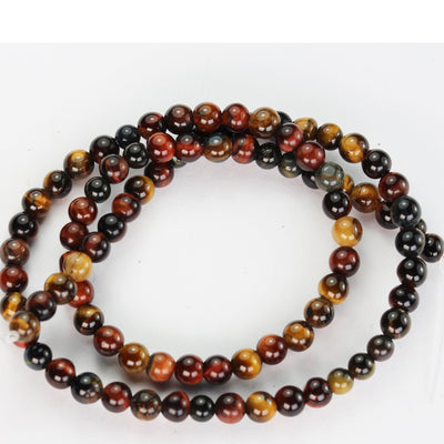 Tiger eye, 4mm Round, Multicolor Tiger eye gemstone stone , One full strand , about 85 beads, 15.5" strand, 0.8mm hole