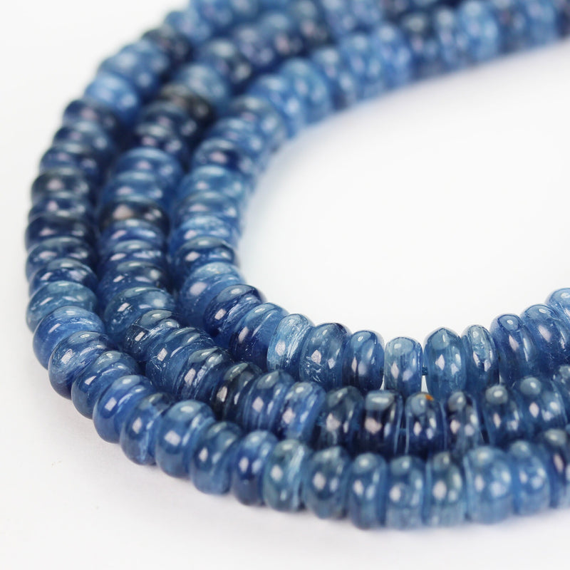 Natural Kyanite, 8mm Blue Rondell Gemstone Strand, 15.5inch, about 50 beads, 1mm hole