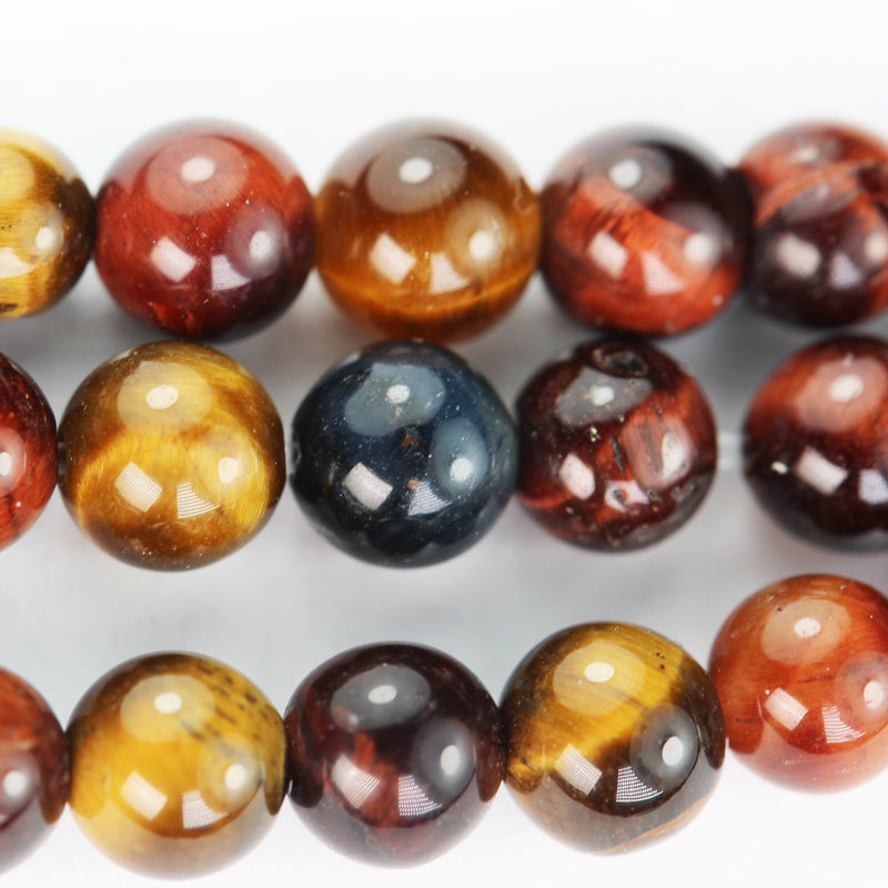 Tiger eye, 4mm Round, Multicolor Tiger eye gemstone stone , One full strand , about 85 beads, 15.5" strand, 0.8mm hole