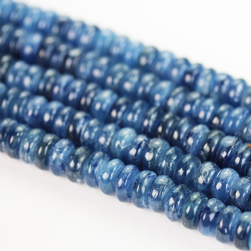 Natural Kyanite, 8mm Blue Rondell Gemstone Strand, 15.5inch, about 50 beads, 1mm hole