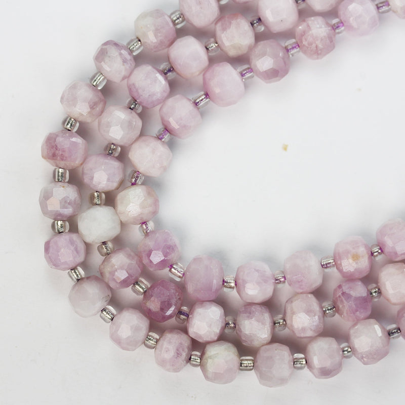 Natural Kunzite , 6*8mm Faceted Rondelle Gemstone Strand, 8 inch , about 20 beads,hole1mm