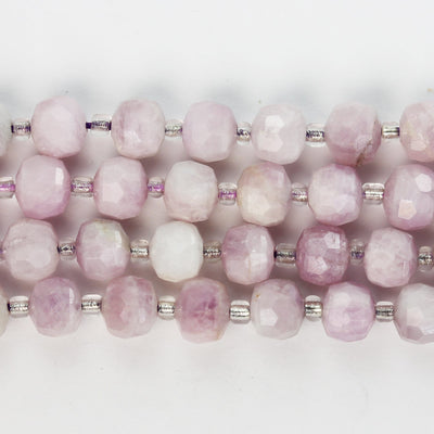 Natural Kunzite , 6*8mm Faceted Rondelle Gemstone Strand, 8 inch , about 20 beads,hole1mm