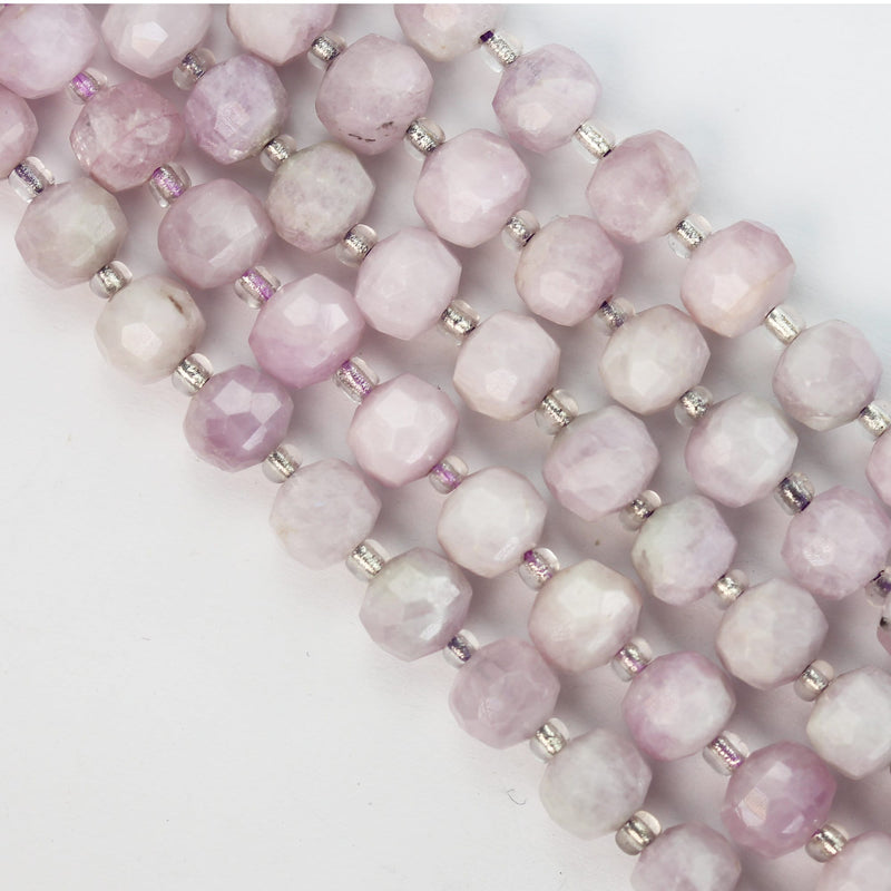 Natural Kunzite , 6*8mm Faceted Rondelle Gemstone Strand, 8 inch , about 20 beads,hole1mm