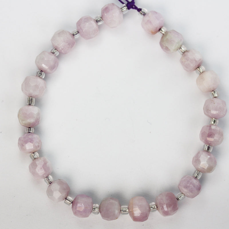 Natural Kunzite , 6*8mm Faceted Rondelle Gemstone Strand, 8 inch , about 20 beads,hole1mm