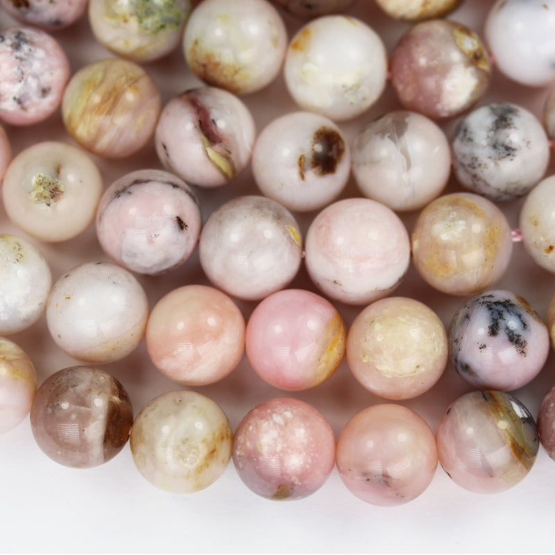 Natural Pink Opal, 10mm Round Gemstone Beads,15.5", 1mm hole, about 40 beads