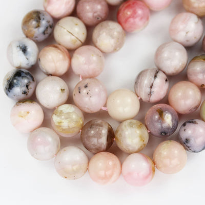 Natural Pink Opal, 10mm Round Gemstone Beads,15.5", 1mm hole, about 40 beads