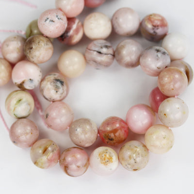 Natural Pink Opal, 10mm Round Gemstone Beads,15.5", 1mm hole, about 40 beads