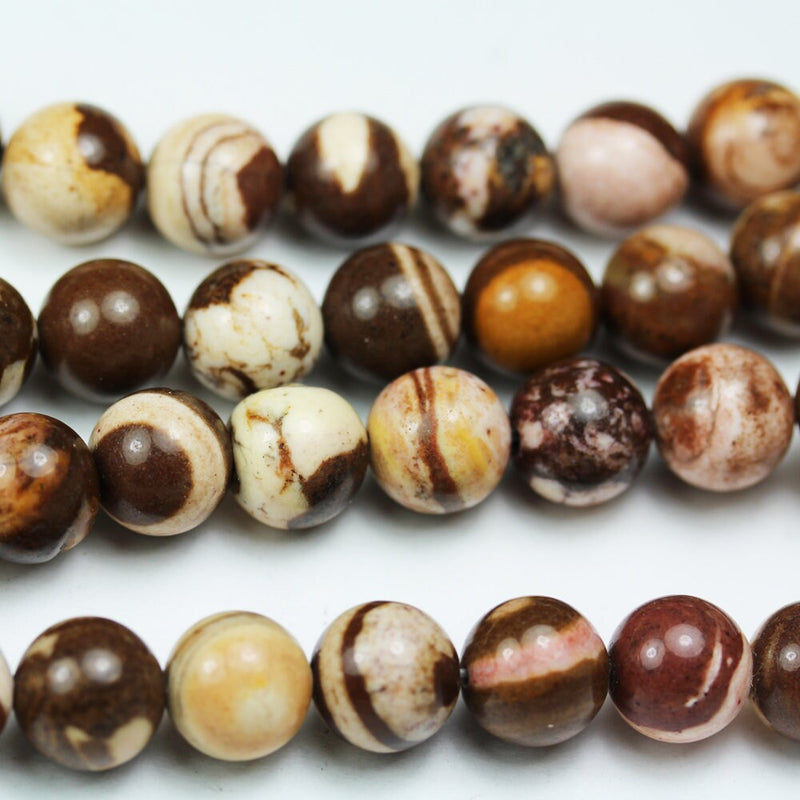 Brown Zebra Jasper , 10mm Round Japser Gemstone Beads,15.5inch, about 40 beads, 1mm hole