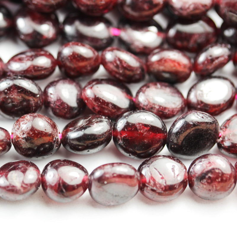 Natural Garnet, 8*6mm Nugget Shape Natural Gemstone, One full strand  Gemstone, hole 1mm,15.5"