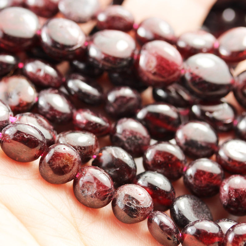 Natural Garnet, 8*6mm Nugget Shape Natural Gemstone, One full strand  Gemstone, hole 1mm,15.5"