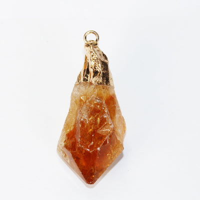 2pcs Raw Citrine Point Pendant Gemstone ,Gold plated,  20-30mm width*30-40mm length