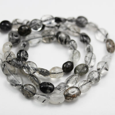 Rutilated Quartz, 6*8mm Natural gemstone nugget,One full strand Gemstone beads, 15.5"